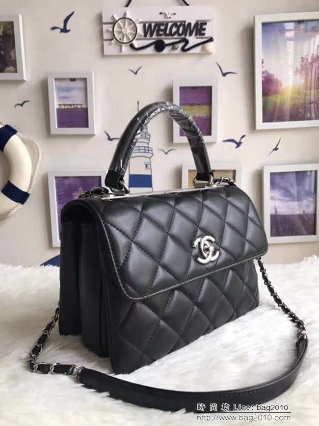 香奈兒CHANEL 92236 2018秋冬小羊皮手提肩背斜背鏈條包 DSC1066